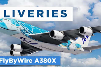 design custom msfs 2020 2024 aircraft livery for airbus and boeing