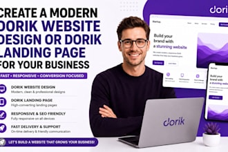 create a modern dorik website design or dorik landing page for your business
