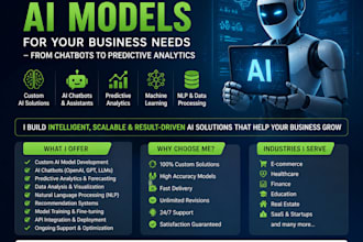 design custom ai models for your business including chatbots