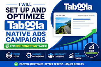 set up and optimize taboola native ads campaigns for high converting traffic