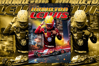 design professional racing car posters for formula 1 and motogp