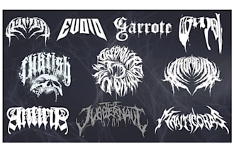 create black metal, death metal, gothic font logo
