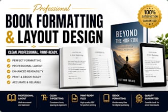 format amazon KDP ebook paperback, hardcover book formatting and layout design