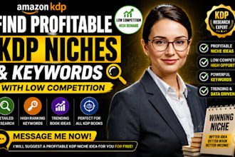 find profitable amazon KDP niches and keywords with low competition