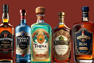 create premium luxury alcohol bottle labels and packaging for your brand