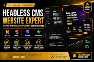 build headless cms website with sanity strapi nextjs supabase SEO integration
