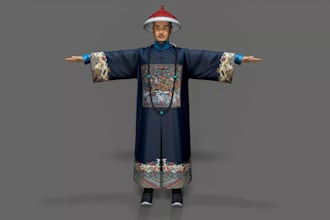 make 3d cinematic character model,3d scanned character,ue5 figurine render,daz3d