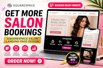 squarespace salon landing page design, booking website for beauty salons