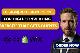 redesign wix website design shopify store squarespace godaddy website design