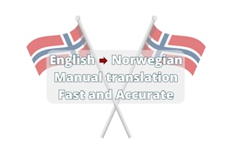 translate english to norwegian manually and professionally