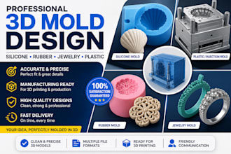 3d mold for silicone, rubber, jewelry, plastic mold for manufacturing
