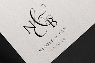 design elegant wedding logo, initials and monogram