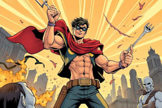 comic book illustration, comic graphic