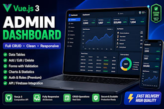 build a vue js admin dashboard with crud operations