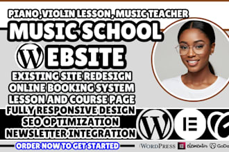 music teacher website, violin, piano lesson website, music school website