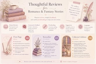 review your romance or fantasy book as a book lover