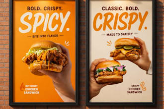 design food poster burger poster drink and ice cream poster