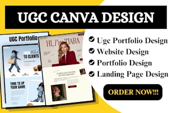 design a ugc portfolio website canva  website design