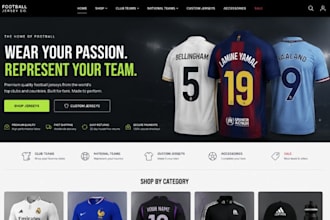 design a professional football jersey shopify store for sports apparel