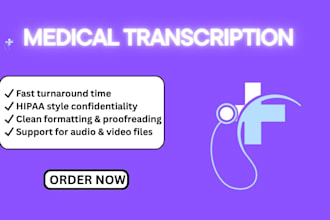 professionally transcribe medical audio document