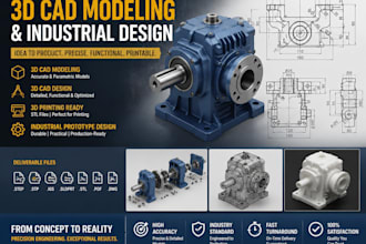 do 3d cad modeling, 3d cad design, 3d printing, industrial prototype design