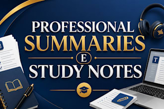 summarize texts, transcripts and create clear study notes