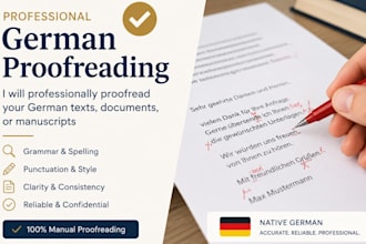 proofread and line edit german and french manuscript