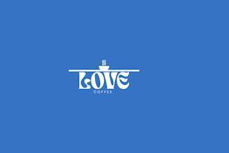 make a minimalist coffee cup and coffee brand logo