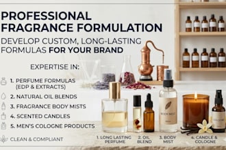 formulate long lasting perfume, oil blend, body mist, candle and cologne product