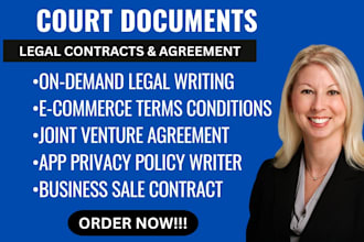 write legal contracts, agreements, nda, terms and conditions, privacy policy