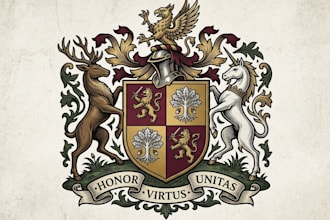design a luxury emblem or coat of arms logo