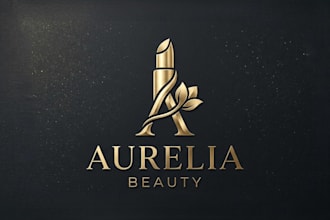 design a luxurious and modern lipstick logo for your beauty brand