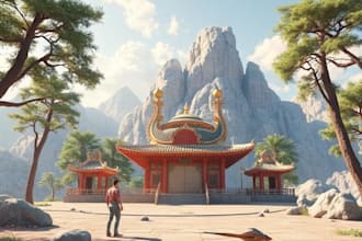 do realistic 3d illustration and background concept art