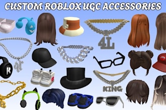 create stylish roblox ugc accessories, custom hair, chain and best selling items