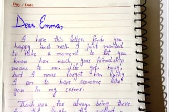 handwrite letters in a natural handwriting style