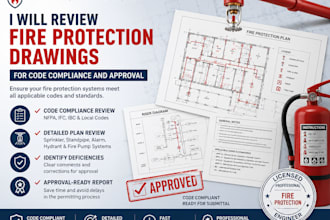 review fire protection drawings for code compliance and approval