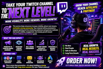 promote your twitch promotion for twitch streamer channel and live chatters