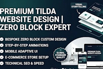 build a premium tilda website with zero block custom design store SEO