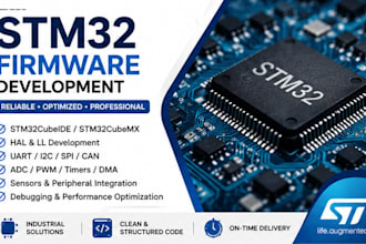 develop custom stm32 firmware for embedded systems and hardware projects
