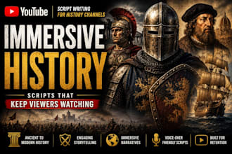 write immersive history scripts for youtube documentaries