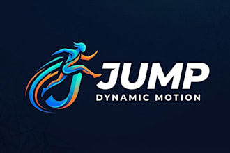 design a dynamic and modern jump logo for your brand