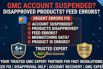 fix google merchant center suspension, disapproved products and feed error