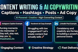 write engaging social media content and captions for your brand