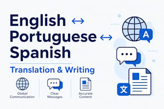 translate and write content in english and portuguese