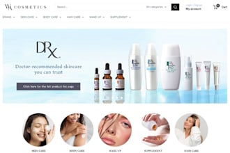 skincare website, skincare store, beauty store, beauty website cosmetic website