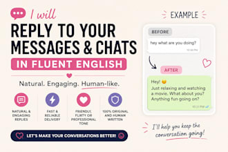 reply to your messages, chats or dating apps in english