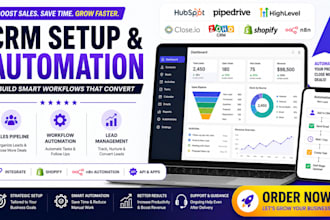 setup crm hubspot close io crm pipedrive gohihglevel zoho shopify n8n automation