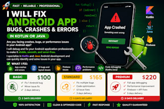 fix android app bugs, crashes and errors in kotlin or java