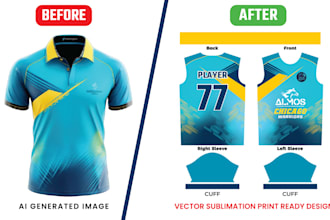 create ai generated jersey design and convert to print ready vector file