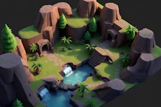 design 2d,3d game environments, assets